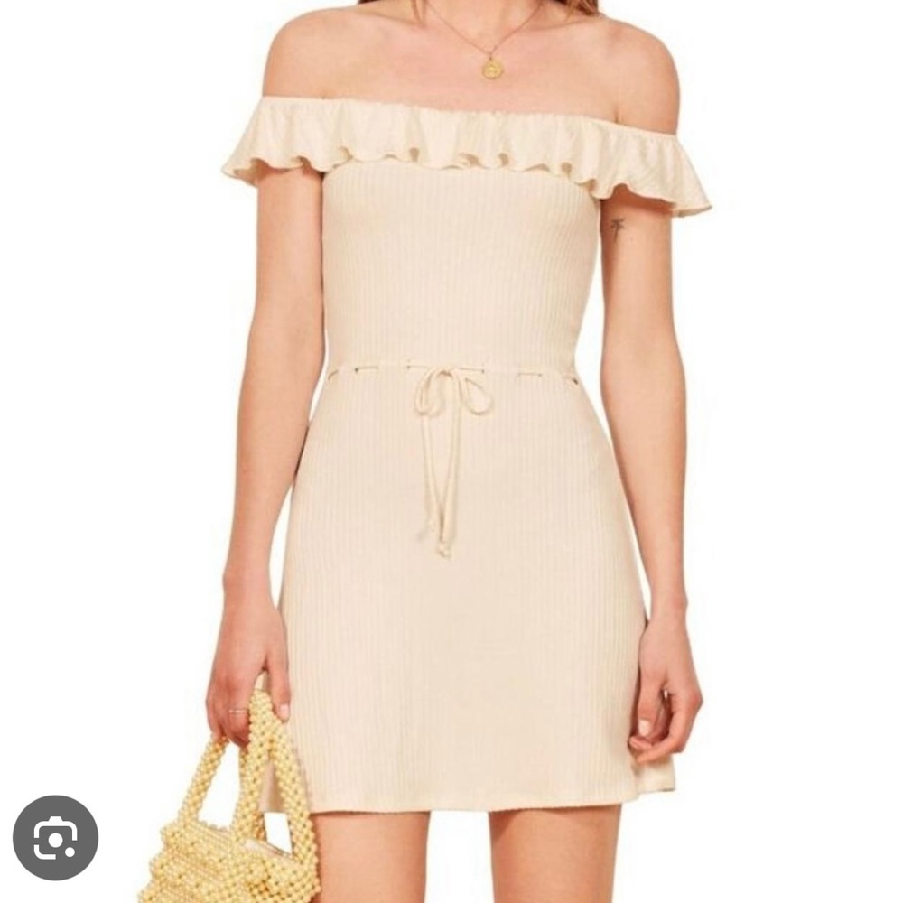 Reformation Grenada Mini Dress Ivory Small